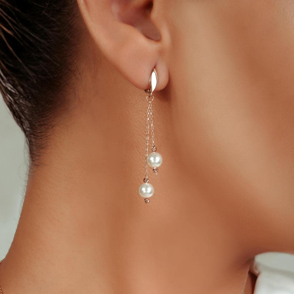 گوشواره آویز طلا مروارید sgo101