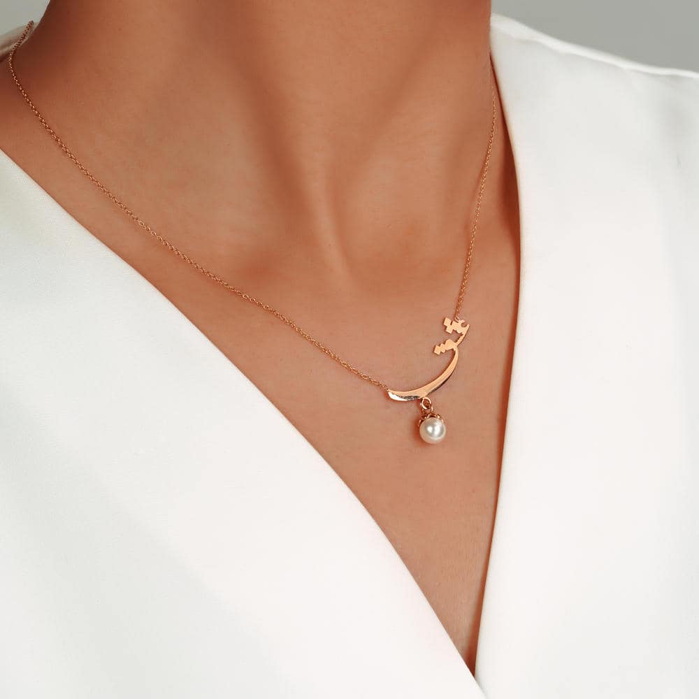 مدال متصل طلا عشق مروارید sg106