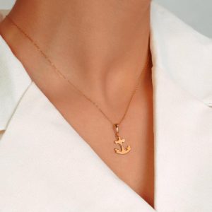 مدال طلا زنانه طرح لنگر _کد:sm103