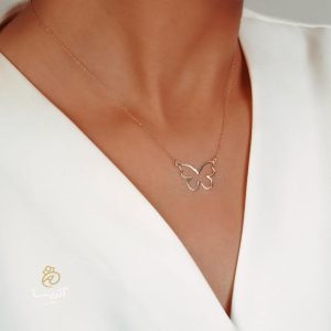 گردنبند طلا زنانه طرح پروانه_کد: sg121