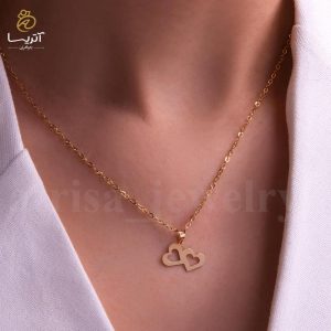 مدال قلب دبل طلا_کد: pe145