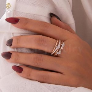 انگشتر طلا پروانه‌های ظریف an150