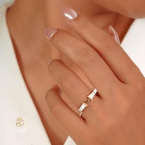 انگشتر زنانه طلا هرمس سفید