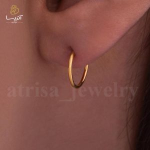 گوشواره حلقه ای ساده طلا