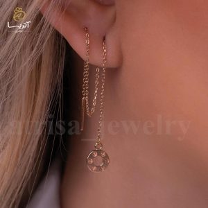 گوشواره بخیه ال وی طلا