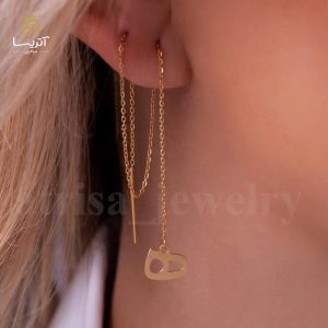 گوشواره بخیه نیمانی طلا