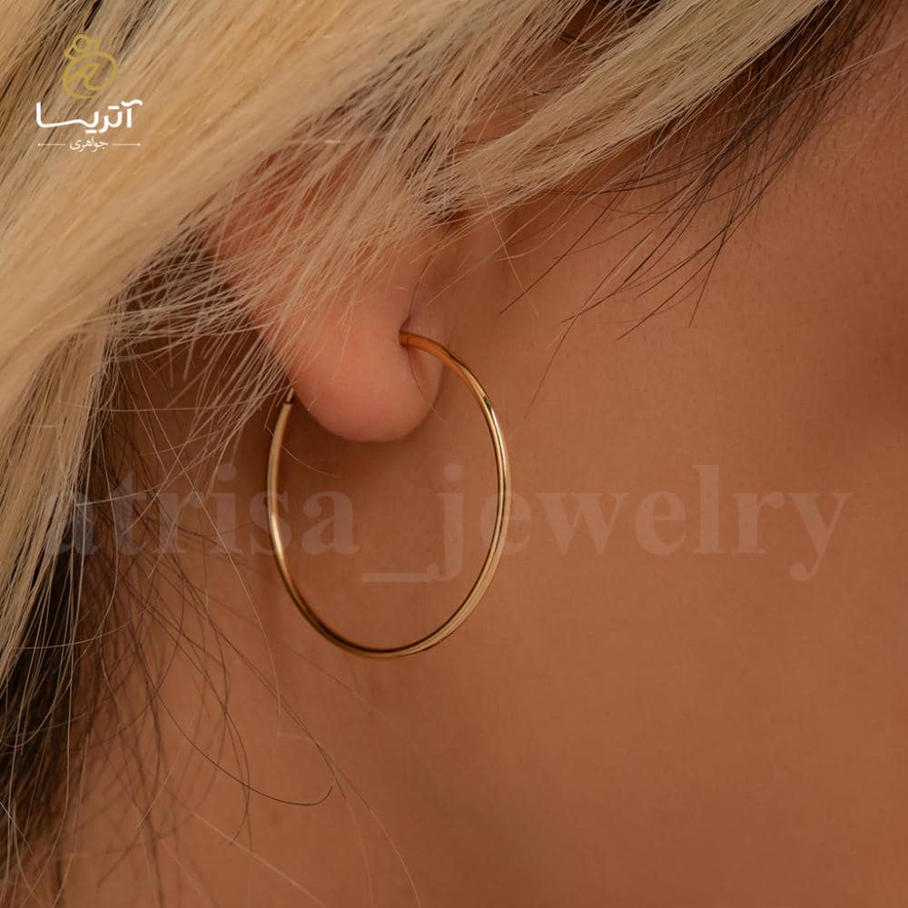 گوشواره حلقه ای ساده طلا